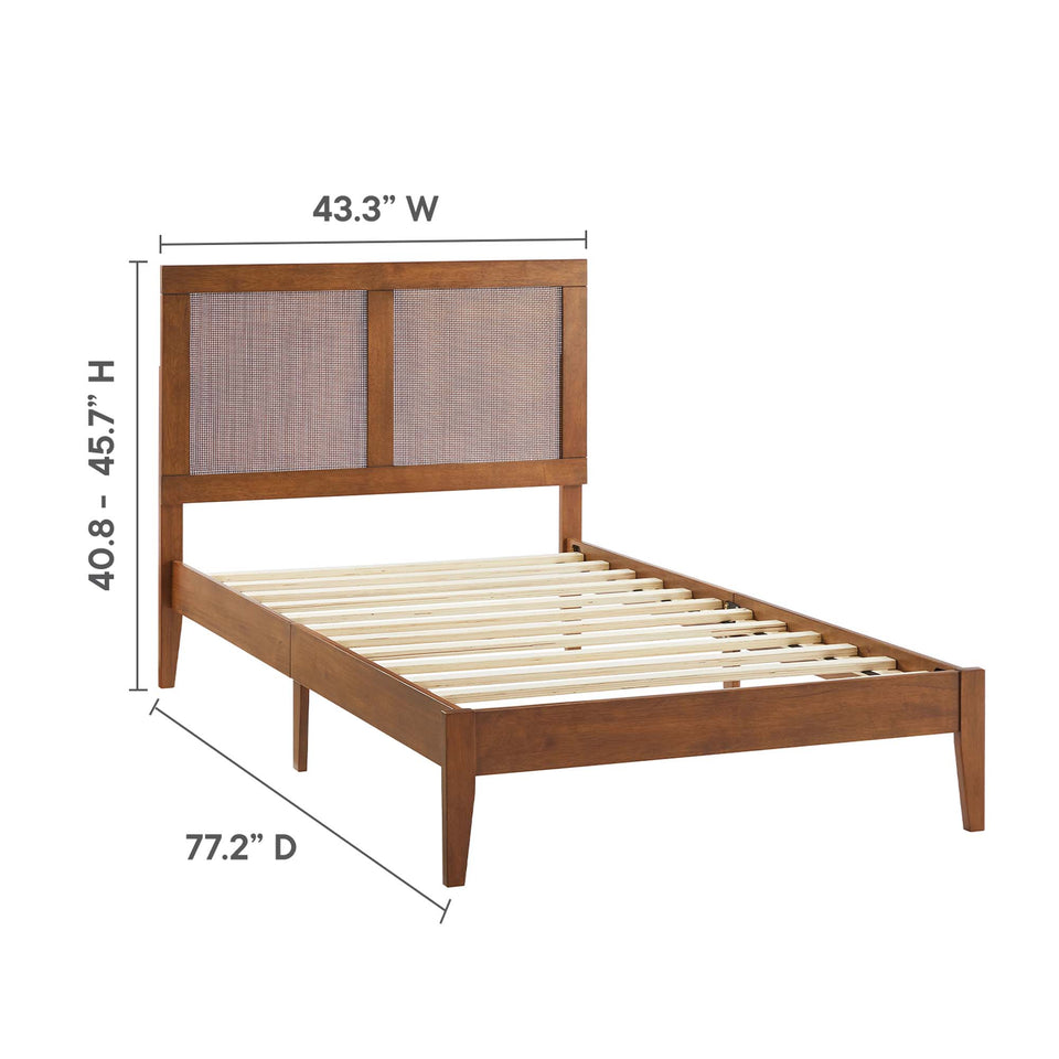 Sirocco Rattan and Wood Twin Platform Bed by Modway