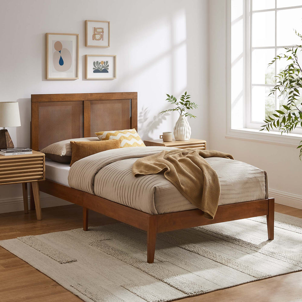 Sirocco Rattan and Wood Twin Platform Bed by Modway