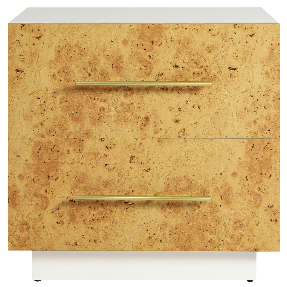 Abel 2-Drawer Burl Wood Nightstand by Modway