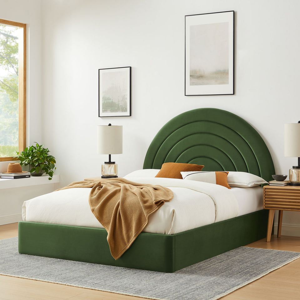 Solana Arched Performance Velvet Full Platform Bed by Modway