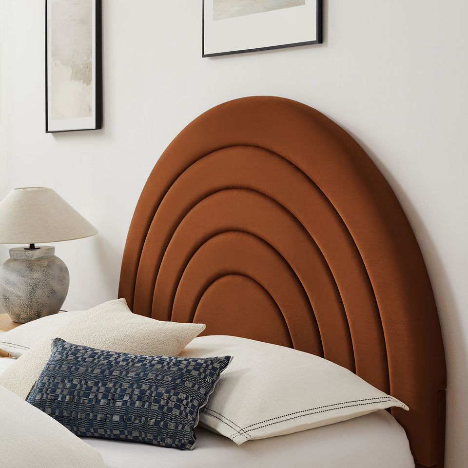 Solana Arched Performance Velvet Queen Platform Bed by Modway