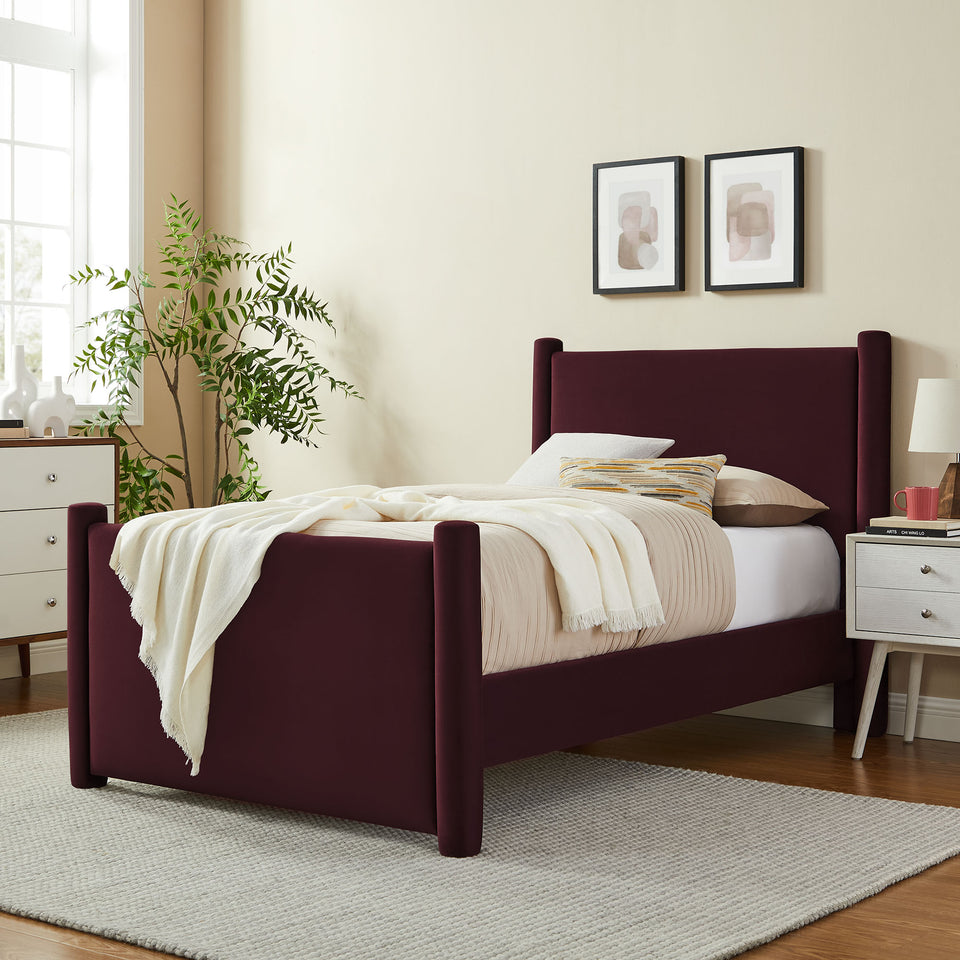 Rael Performance Velvet Twin Platform Bed by Modway
