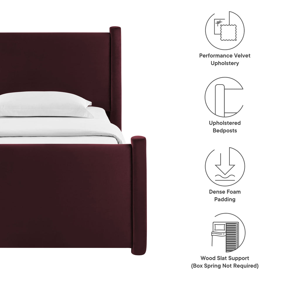 Rael Performance Velvet Twin Platform Bed by Modway