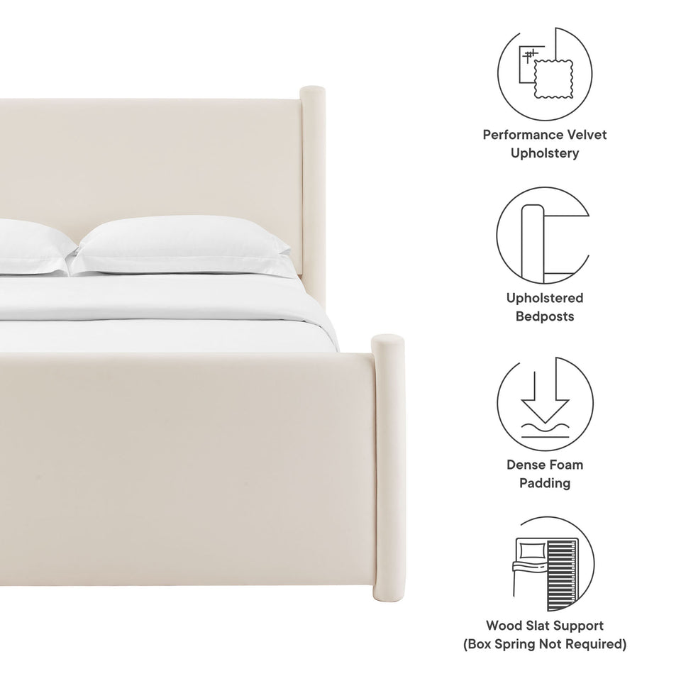 Rael Performance Velvet Queen Platform Bed by Modway