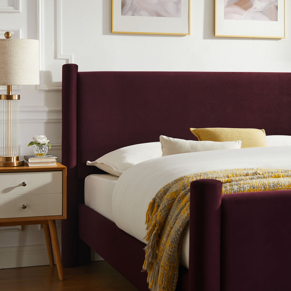 Rael Performance Velvet Queen Platform Bed by Modway