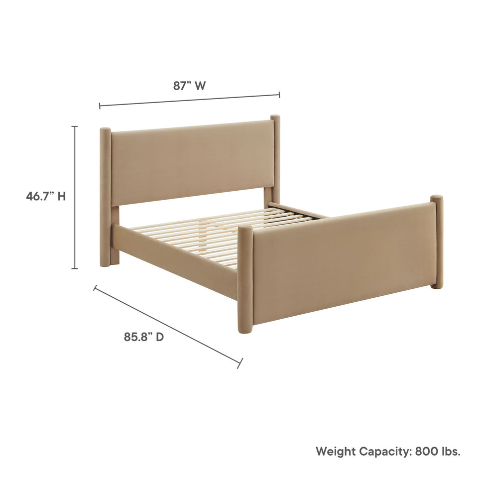 Rael Performance Velvet King Platform Bed by Modway