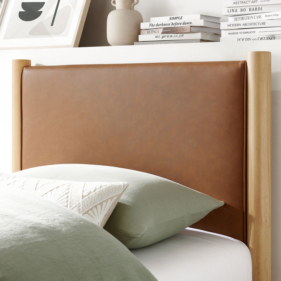 Maven Twin Size Vegan Leather Upholstered Platform Bed by Modway