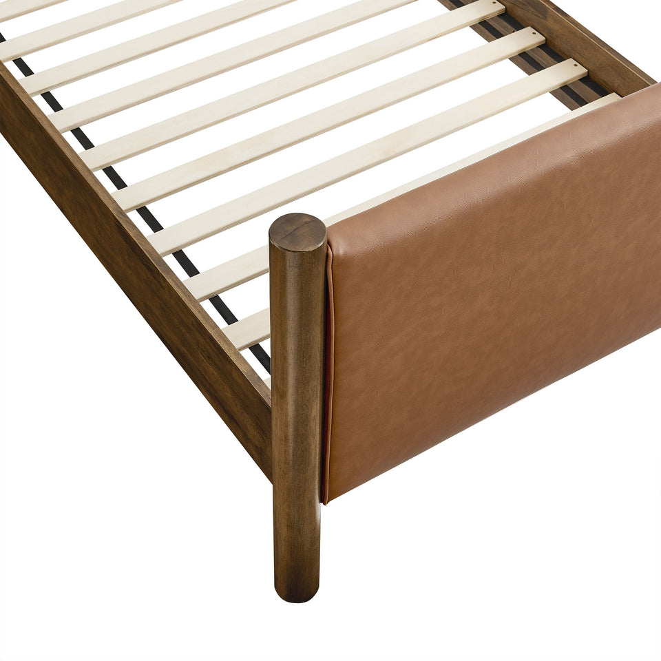 Maven Twin Size Vegan Leather Upholstered Platform Bed by Modway