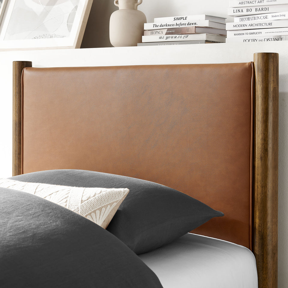 Maven Twin Size Vegan Leather Upholstered Platform Bed by Modway