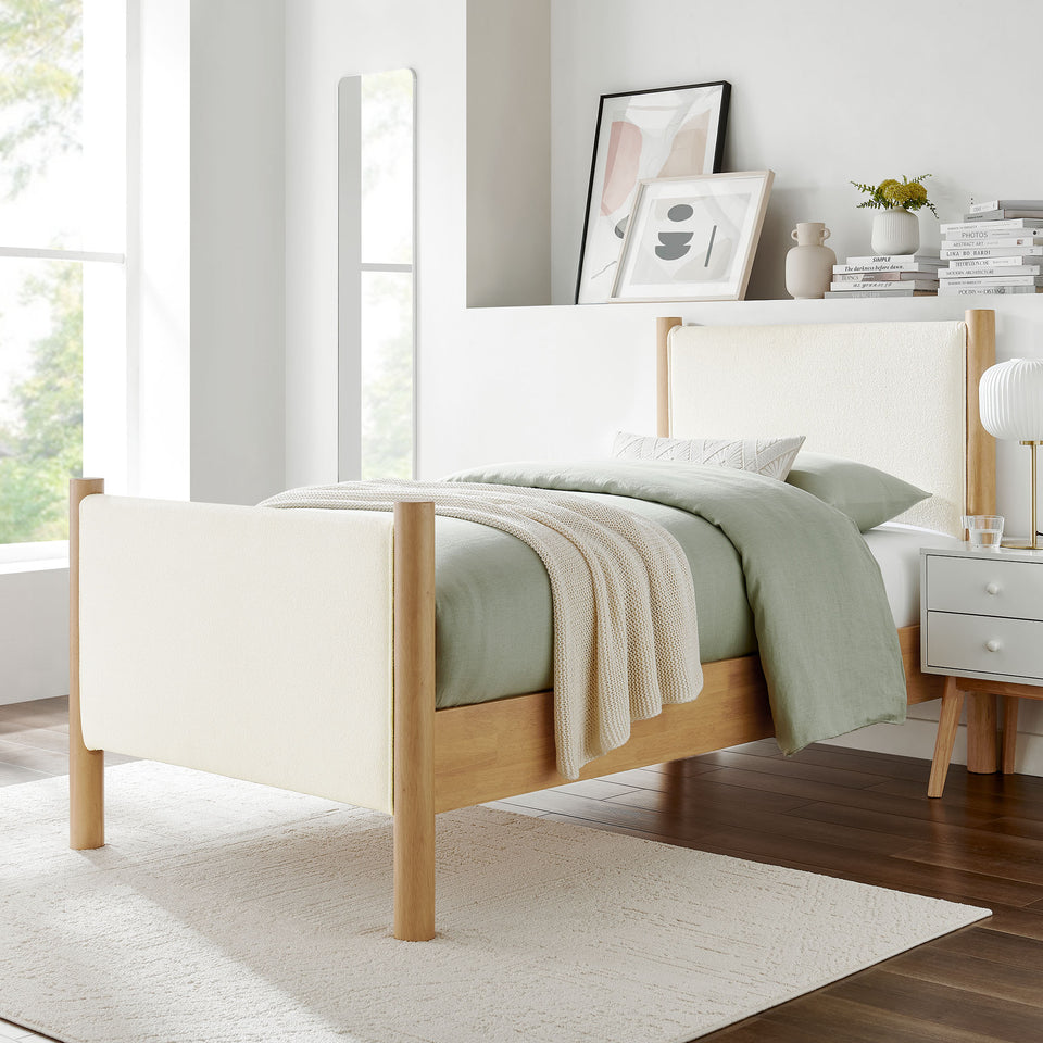 Maven Twin Size Boucle Upholstered Platform Bed by Modway