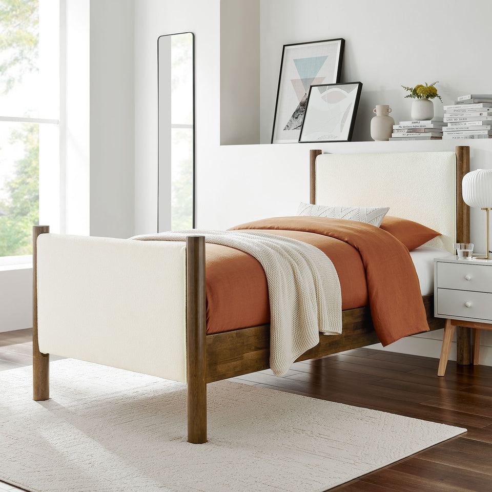 Maven Twin Size Boucle Upholstered Platform Bed by Modway