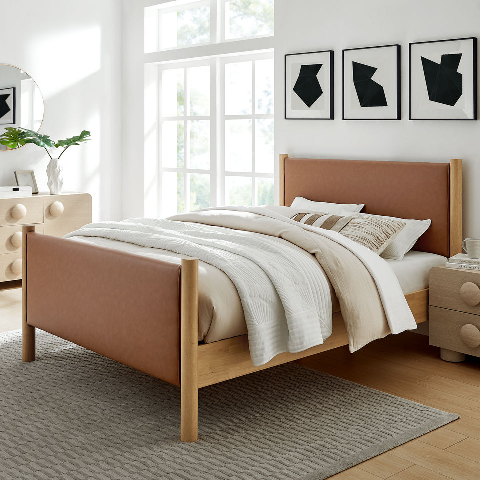 Maven Full Size Vegan Leather Upholstered Platform Bed by Modway