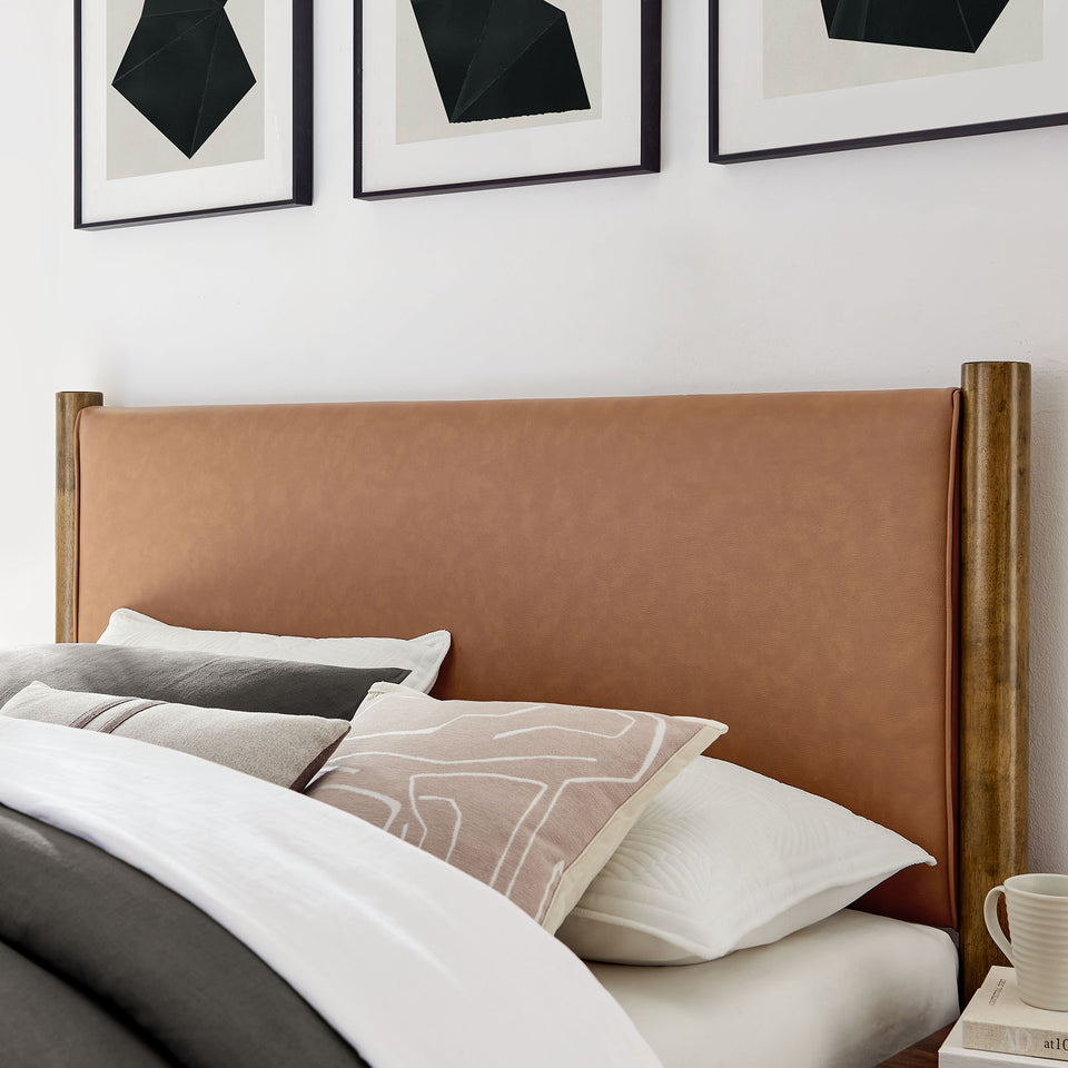 Maven Full Size Vegan Leather Upholstered Platform Bed by Modway