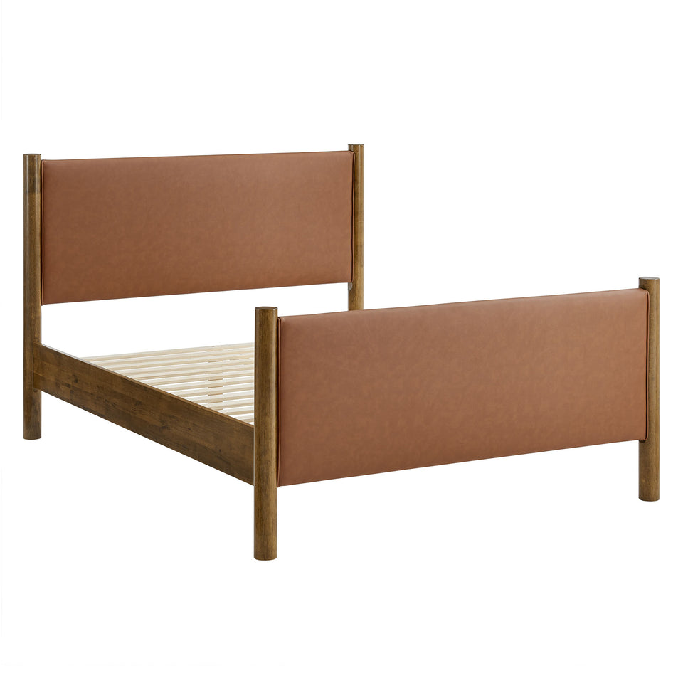 Maven Queen Size Vegan Leather Upholstered Platform Bed by Modway