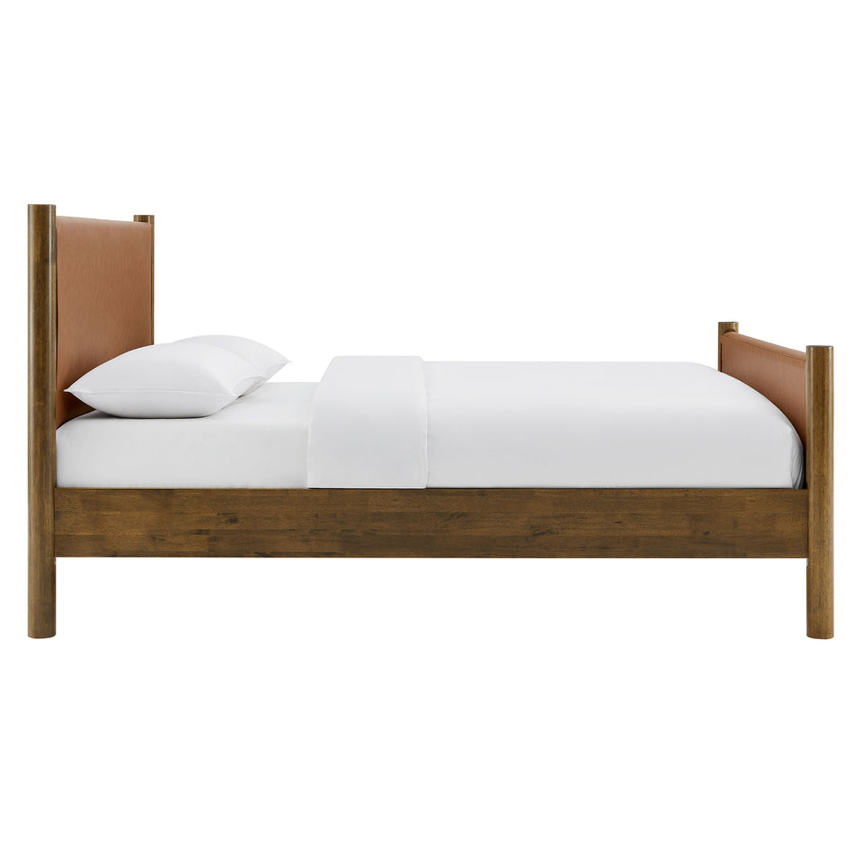 Maven Queen Size Vegan Leather Upholstered Platform Bed by Modway
