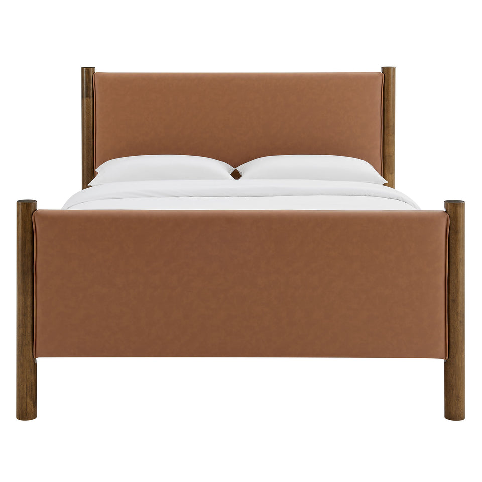 Maven Queen Size Vegan Leather Upholstered Platform Bed by Modway