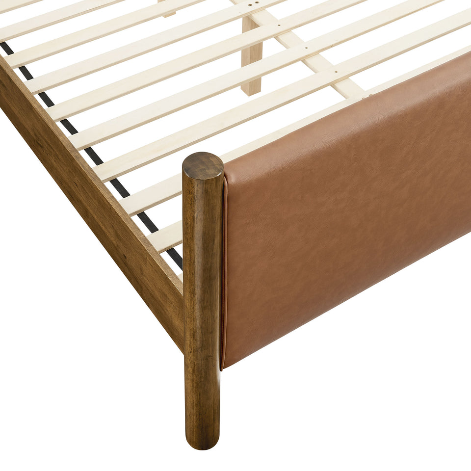 Maven Queen Size Vegan Leather Upholstered Platform Bed by Modway