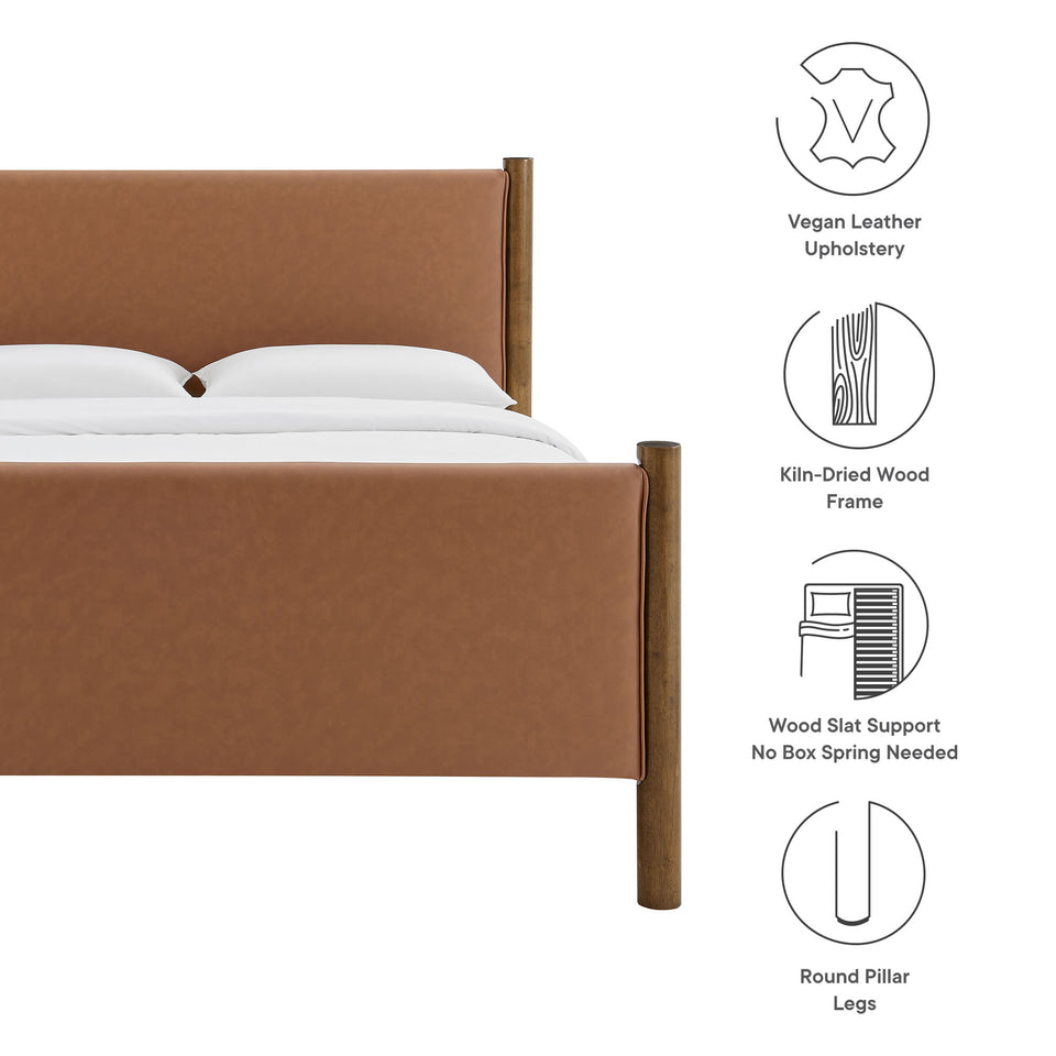 Maven Queen Size Vegan Leather Upholstered Platform Bed by Modway