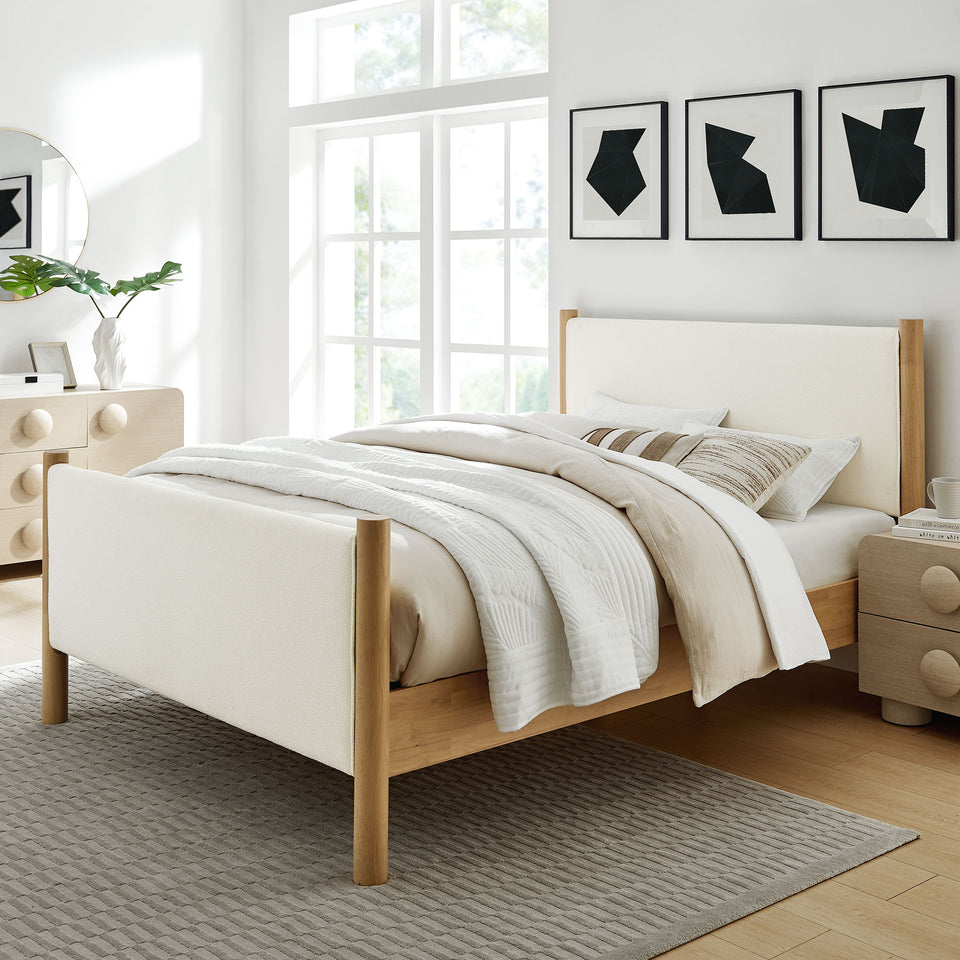 Maven Queen Size Boucle Upholstered Platform Bed by Modway