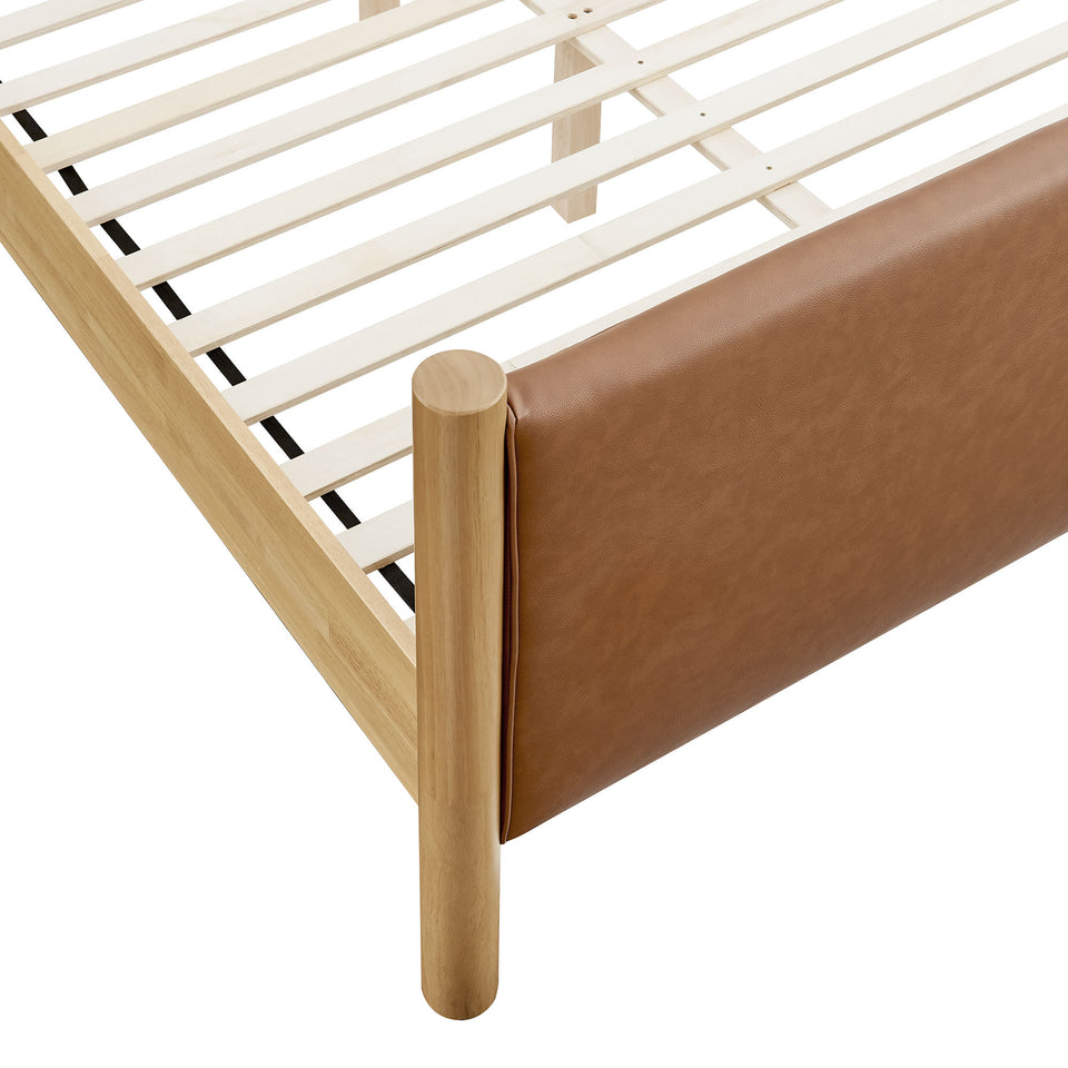 Maven King Size Vegan Leather Upholstered Platform Bed by Modway