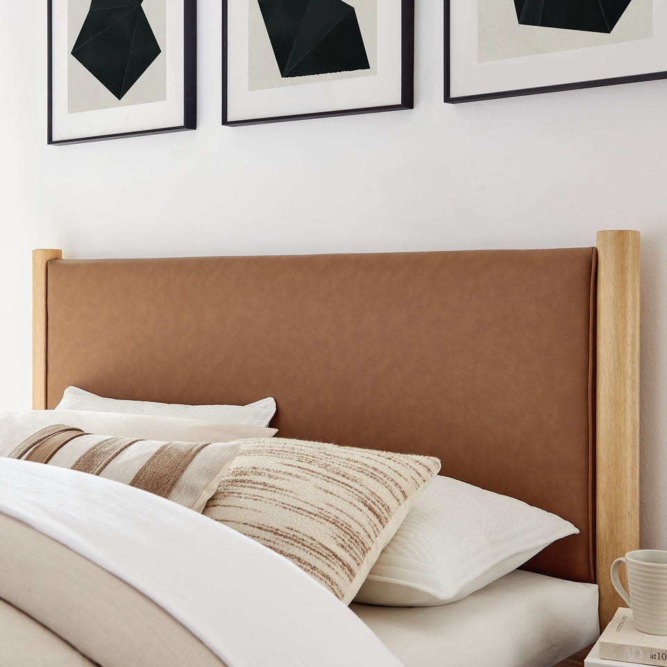 Maven King Size Vegan Leather Upholstered Platform Bed by Modway