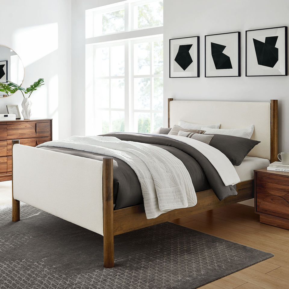 Maven King Size Boucle Upholstered Platform Bed by Modway