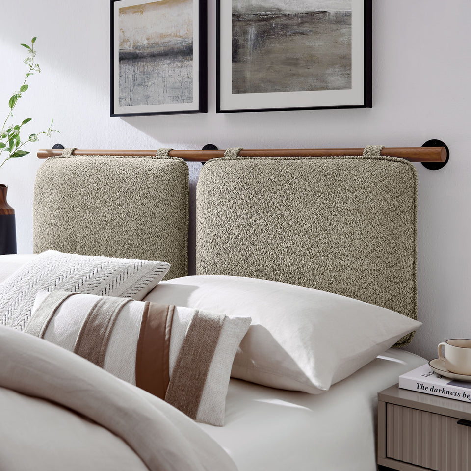 Anela Wall-Mounted Chenille Upholstered King Size Headboard by Modway