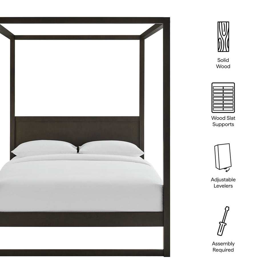 Alva King Wood Canopy Platform Bed by Modway