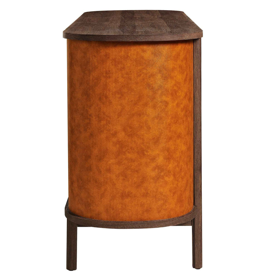 Coralie Curved 6-Drawer Vegan Leather Oval Dresser by Modway