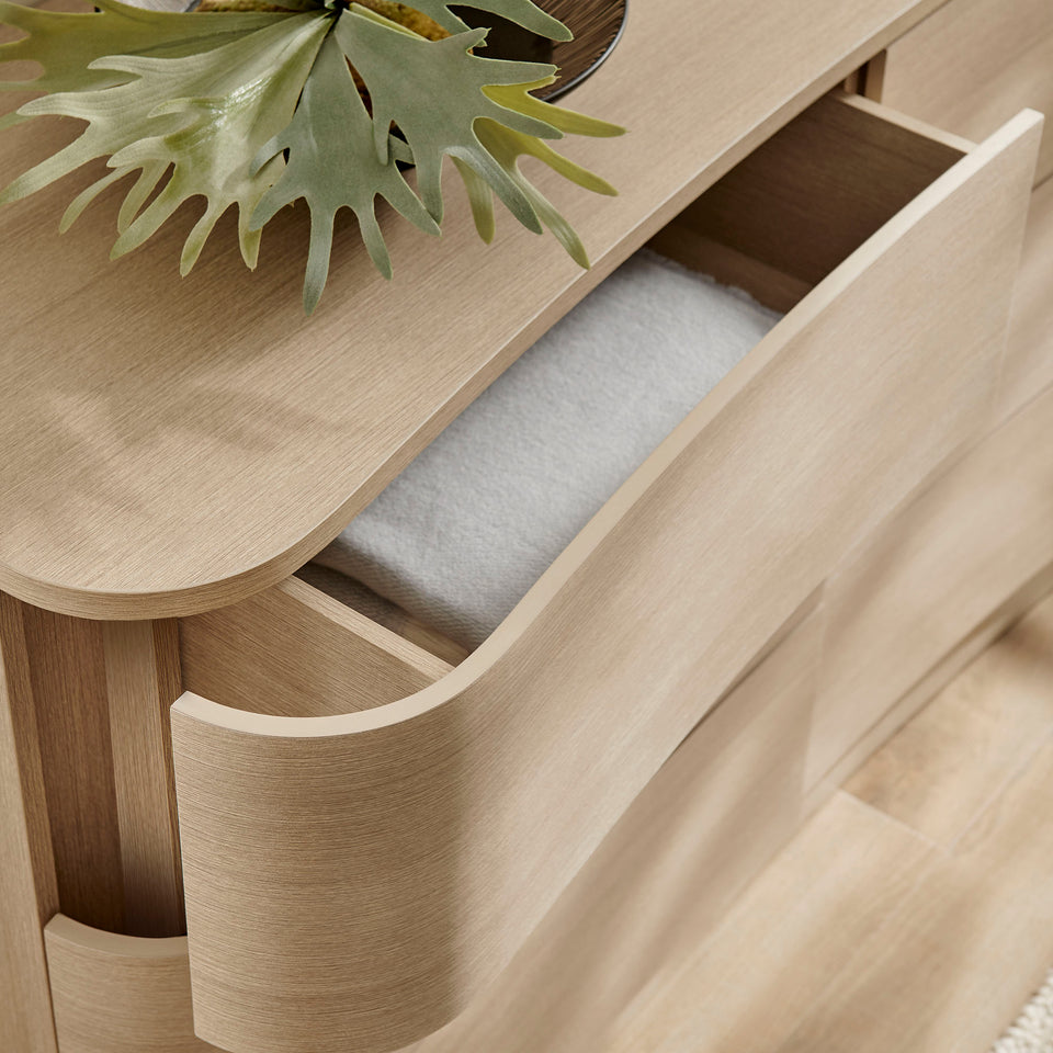 Mirae 6-Drawer Curved Dresser by Modway
