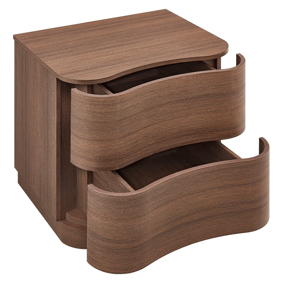 Mirae 2-Drawer Curved Nightstand by Modway