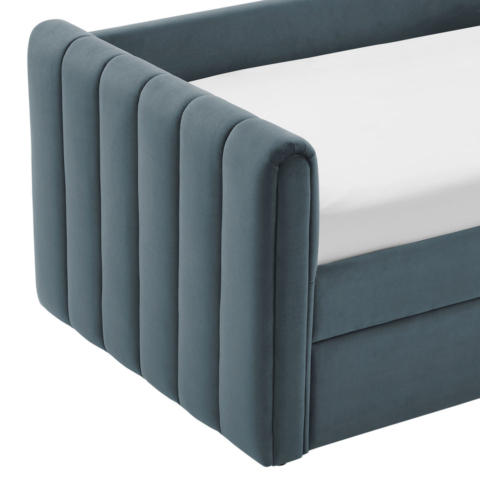 Veyla Channel Tufted Performance Velvet Twin Daybed With Trundle by Modway