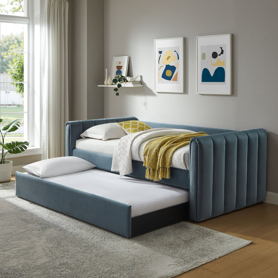 Veyla Channel Tufted Performance Velvet Twin Daybed With Trundle by Modway