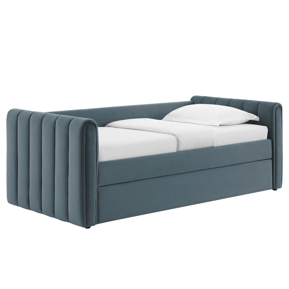 Veyla Channel Tufted Performance Velvet Twin Daybed With Trundle by Modway