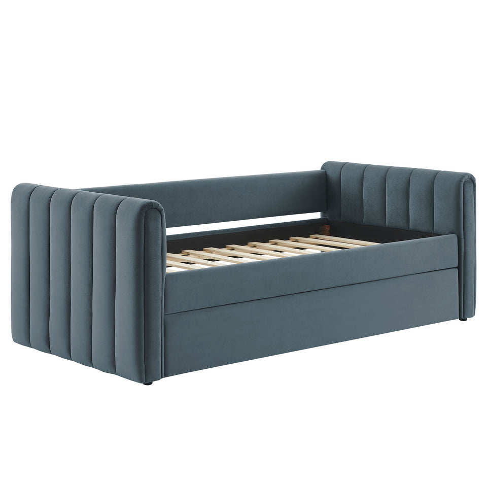 Veyla Channel Tufted Performance Velvet Twin Daybed With Trundle by Modway