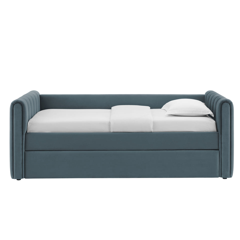 Veyla Channel Tufted Performance Velvet Twin Daybed With Trundle by Modway