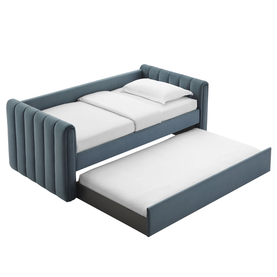 Veyla Channel Tufted Performance Velvet Twin Daybed With Trundle by Modway