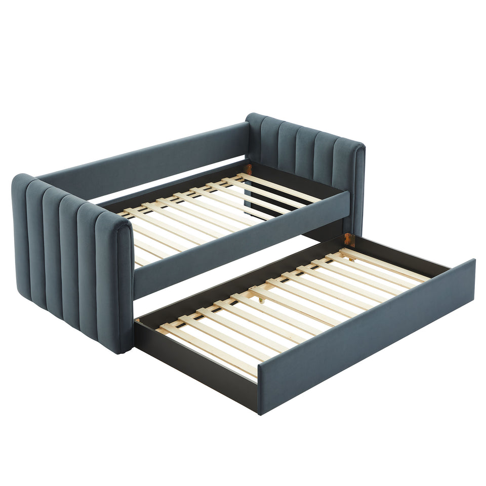 Veyla Channel Tufted Performance Velvet Twin Daybed With Trundle by Modway