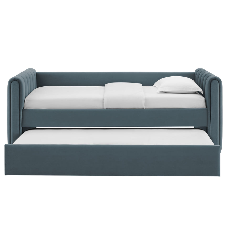 Veyla Channel Tufted Performance Velvet Twin Daybed With Trundle by Modway