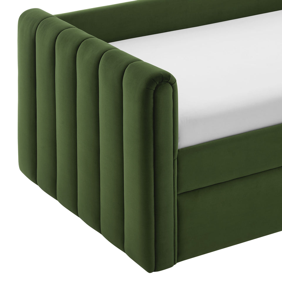 Veyla Channel Tufted Performance Velvet Twin Daybed With Trundle by Modway
