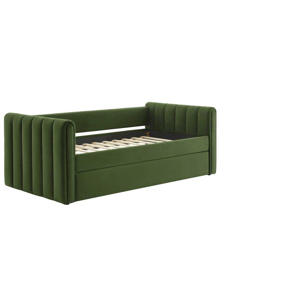 Veyla Channel Tufted Performance Velvet Twin Daybed With Trundle by Modway