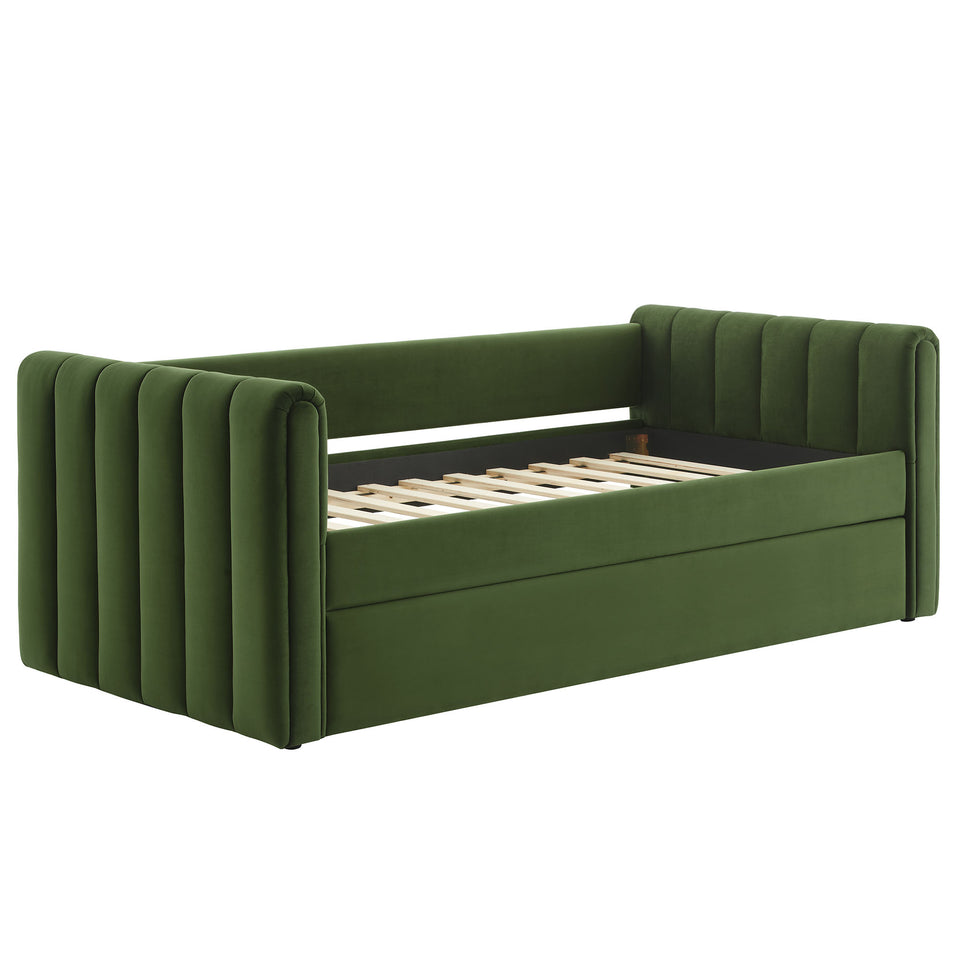 Veyla Channel Tufted Performance Velvet Twin Daybed With Trundle by Modway
