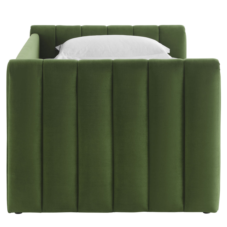 Veyla Channel Tufted Performance Velvet Twin Daybed With Trundle by Modway