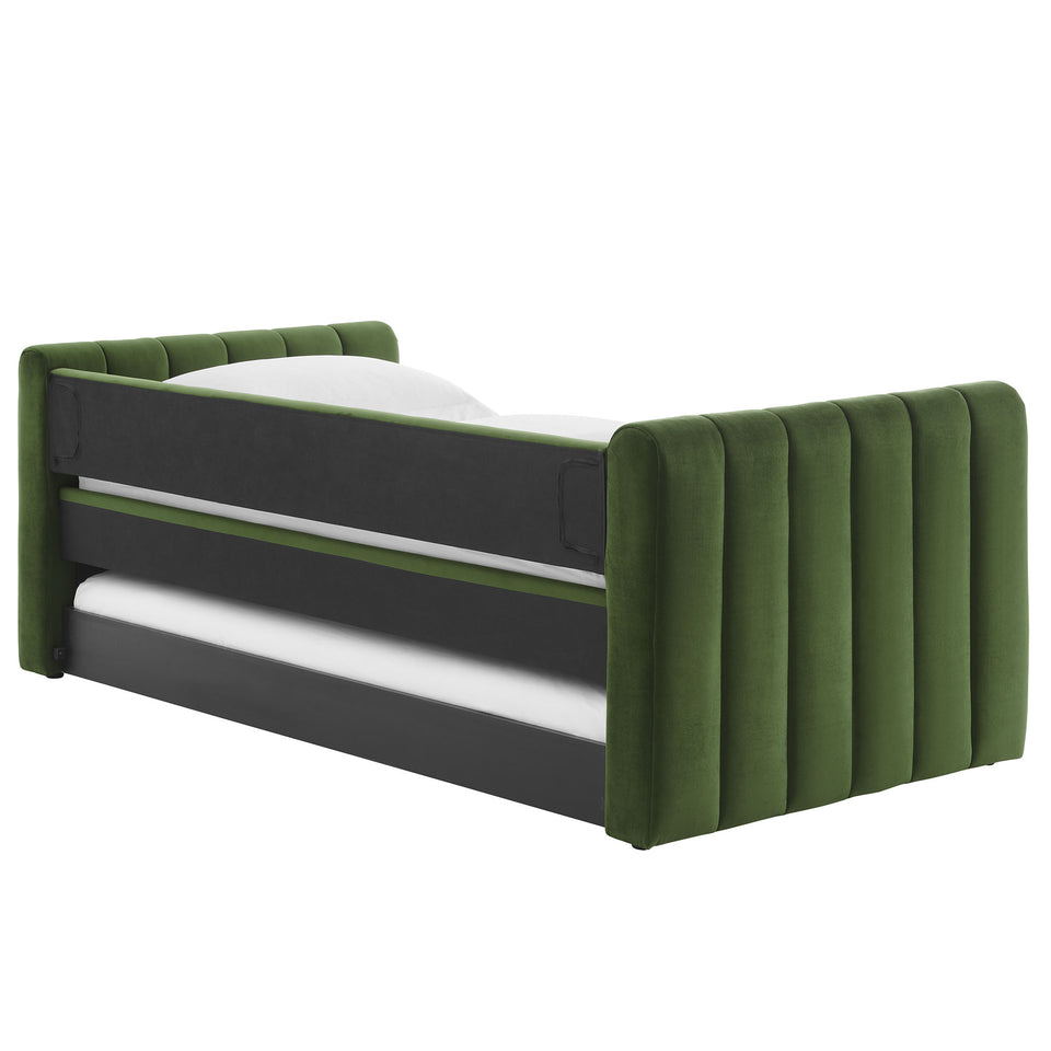 Veyla Channel Tufted Performance Velvet Twin Daybed With Trundle by Modway