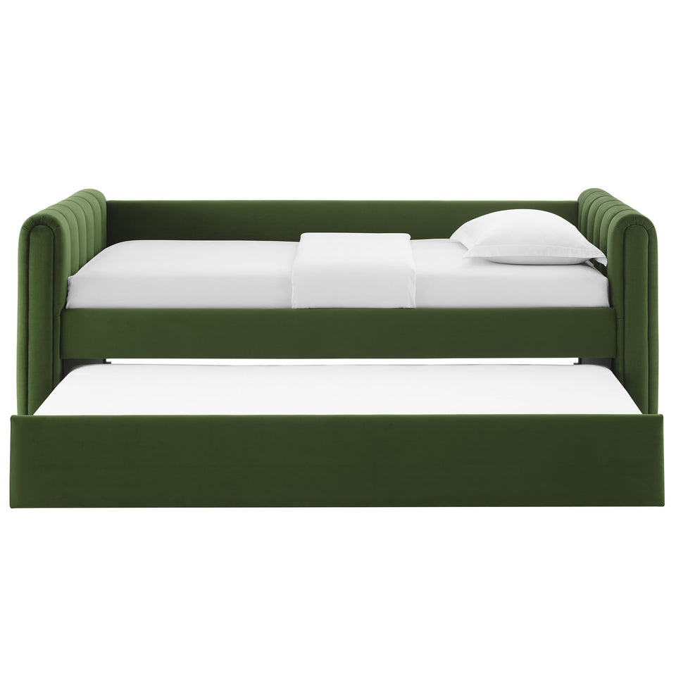 Veyla Channel Tufted Performance Velvet Twin Daybed With Trundle by Modway