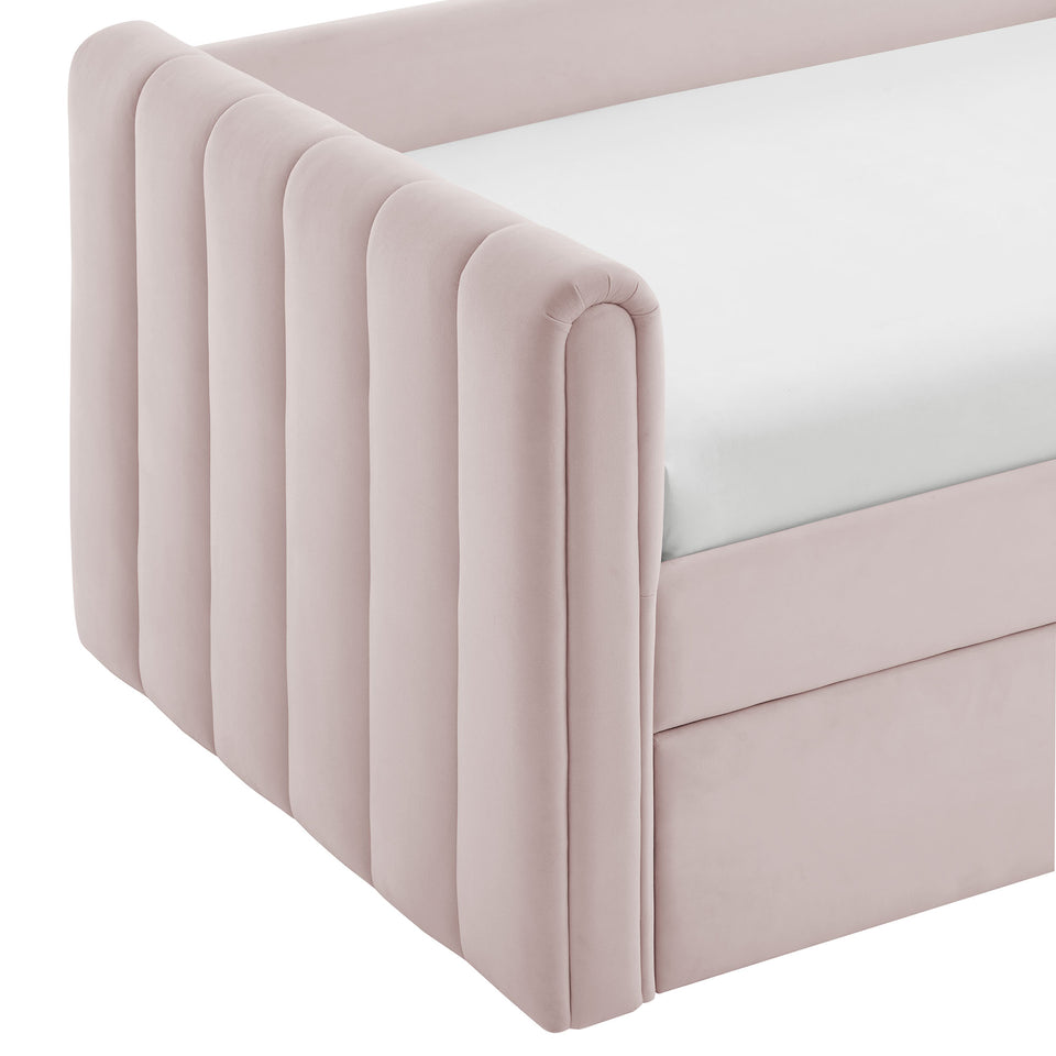Veyla Channel Tufted Performance Velvet Twin Daybed With Trundle by Modway