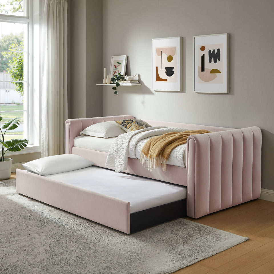 Veyla Channel Tufted Performance Velvet Twin Daybed With Trundle by Modway