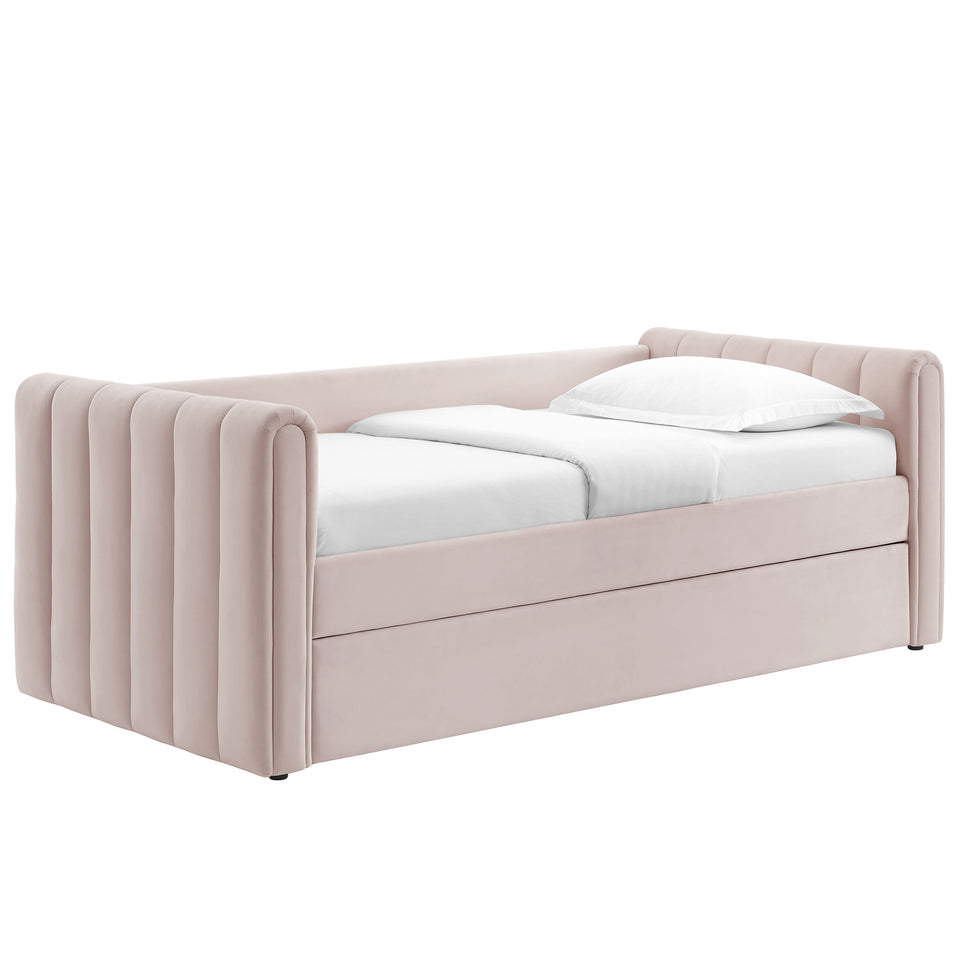 Veyla Channel Tufted Performance Velvet Twin Daybed With Trundle by Modway