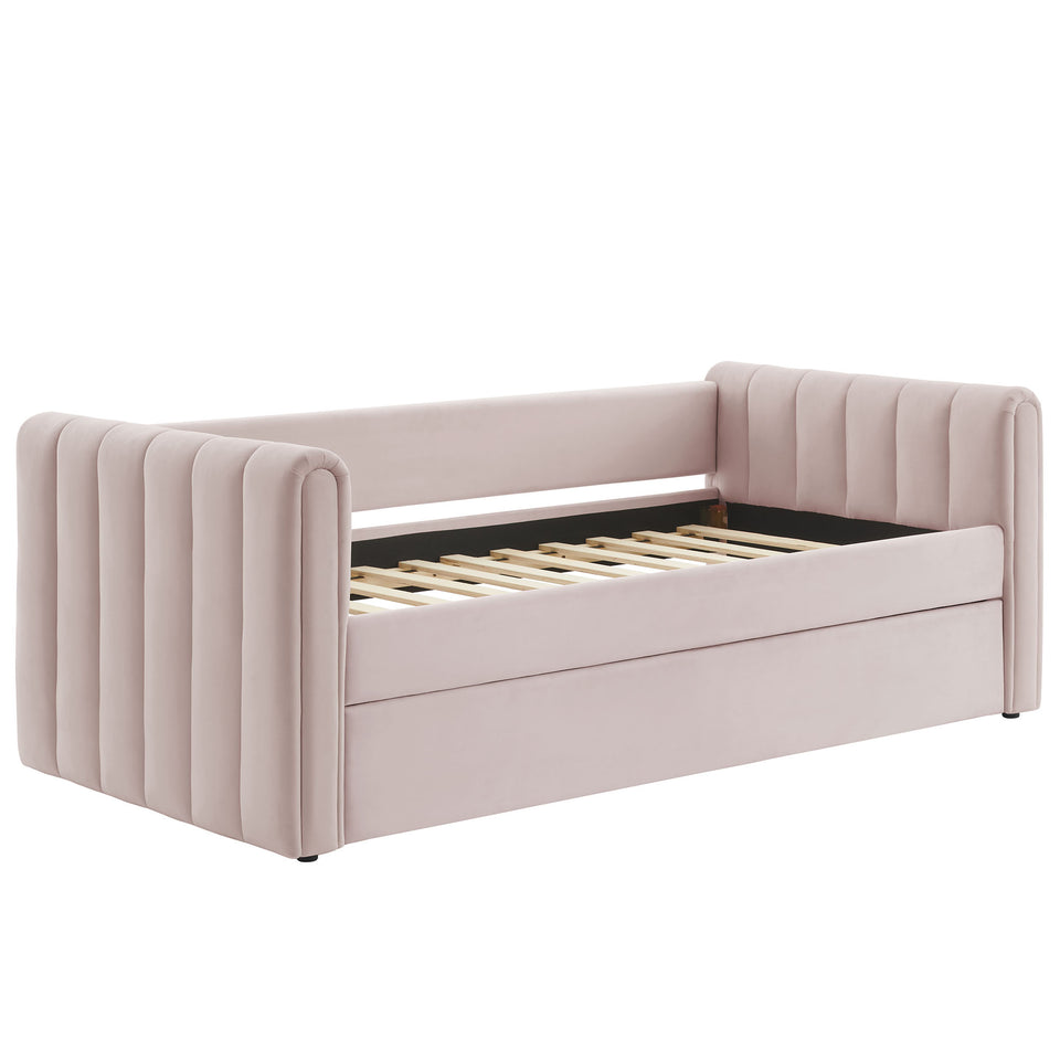 Veyla Channel Tufted Performance Velvet Twin Daybed With Trundle by Modway