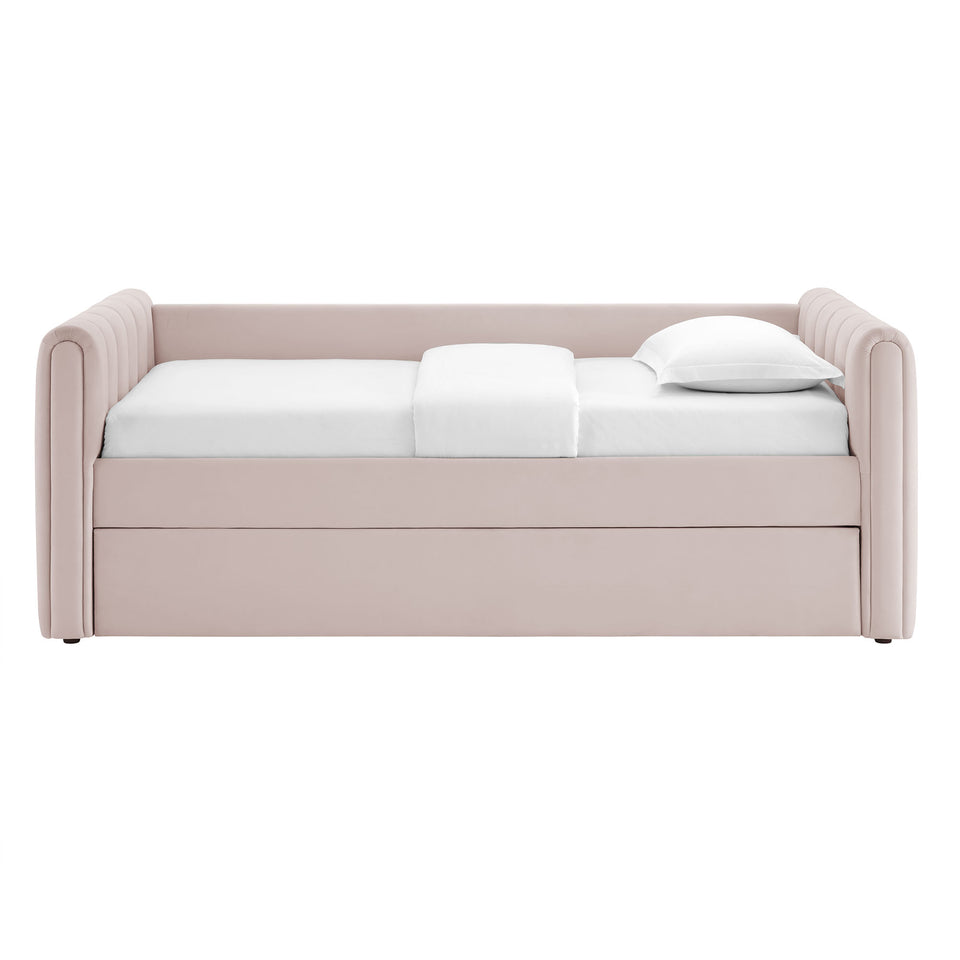 Veyla Channel Tufted Performance Velvet Twin Daybed With Trundle by Modway